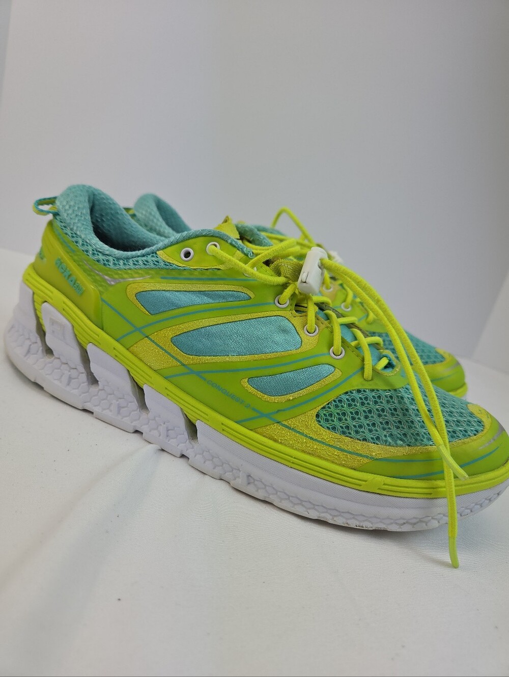 Hoka One One Conquest 2 Women's Size 10 Neon Green/Teal Running Shoes